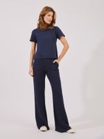 Camiseta Fabiana Moletom Ramado Marinho