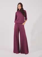 Calça Gisela Moletom Ramado Ameixa