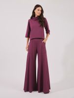 Calça Gisela Moletom Ramado Ameixa