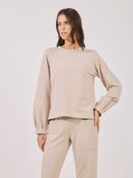 Blusa Jane Moletom Ramado Areia