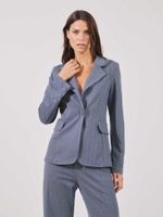 Blazer Megan Malha Tech Azul