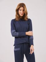 Blusa Lenny Moletom Ramado Marinho