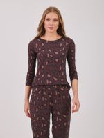 Blusa Deia Malha Fria Estampa Onça Clássica