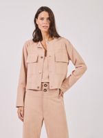 Jaqueta Marbela Malha Nobu Areia Rose