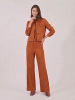 Calça Pantalona  Malha Nobu Terra Cota