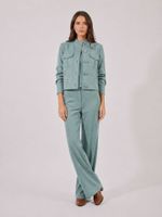 Calça Pantalona  Malha Nobu Azul