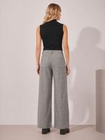 Calça Maxine Boca Reta Nordic Preppy Cinza