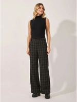 Calça Maxine Boca Reta Nordic Preppy Preto 
