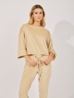 Blusa Lucy Veludo Bege