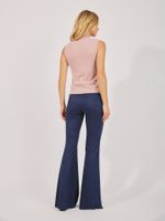 Blusa Gola Alta Fran Sem Manga Tricot Nude
