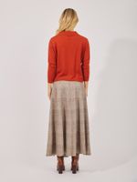 Blusa Decote Botões Tricot Laranja