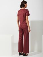 Calça Pantalona Malha Nobu Rubi