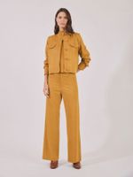 Calça Pantalona  Malha Nobu Mascavo
