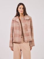 Casaco Carina La Xadrez Rosa