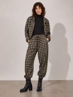 Calça Naomi Xadrez Julita Xadrez Preto Caramelo
