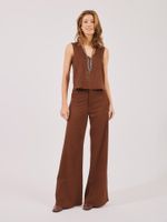 Calça Pantalona Ampla Sepia
