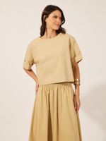 Blusa Helen Tricoline Fio Egipcio Bege 