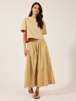 Blusa Helen Tricoline Fio Egipcio Bege 