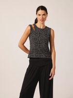 Blusa Priscila Malha Fria Entrelinhas Preto