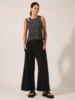 Blusa Priscila Malha Fria Entrelinhas Preto