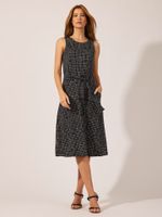 Vestido Janaina Malha Fria Entrelinhas Preto