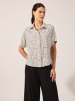 Camisa Geneve  Malha Fria Entrelinhas Branco