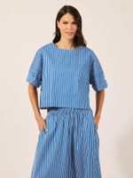 Blusa Helen Listrado Pats Azul