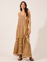Vestido Poliana Twill Listra Roxo