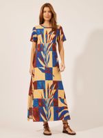 Vestido Renata Malha Fria Cobalto Tropical
