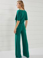 Calça Cléo Malha Fria Verde Esmeralda