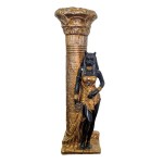 Estátua Bastet Pedestal em Resina