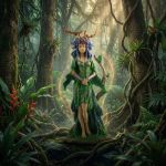 Estátua Guardiã da Floresta em Resina