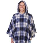 Poncho Manta Xadez com Capuz