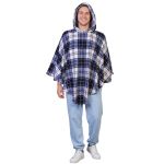 Poncho Manta Xadez com Capuz