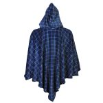 Poncho Manta Xadrez Marinho com Capuz