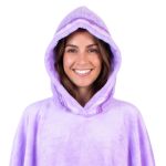 Poncho Manta Lilás com Capuz