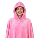 Poncho Manta Rosa com Capuz