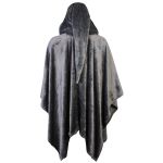 Poncho Manta Cinza Escuro com Capuz