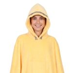 Poncho Manta Amarelo com Capuz