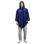 Poncho Manta Azul Marinho com Capuz