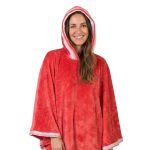 Poncho Manta Vermelho com Capuz