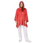 Poncho Manta Vermelho com Capuz