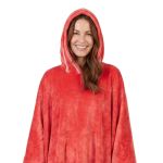 Poncho Manta Vermelho com Capuz