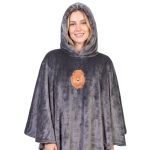 Poncho Manta Cinza com Capuz