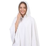 Poncho Manta Branco Liso com Capuz