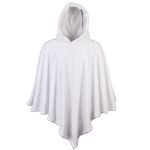 Poncho Manta Branco Liso com Capuz