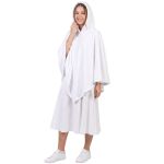 Poncho Manta Branco Liso com Capuz