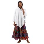 Poncho Manta Branco Liso com Capuz
