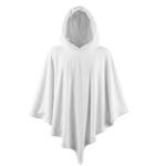Poncho Manta Branco Liso com Capuz