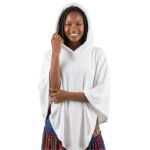 Poncho Manta Branco Liso com Capuz